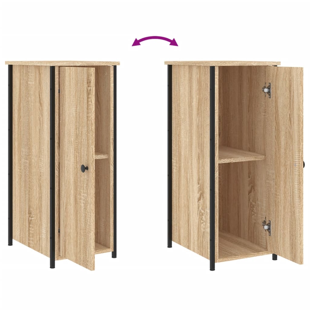 Nachtkastje 32X42X80 Cm Bewerkt Hout Sonoma Eikenkleurig - Design Meubelz