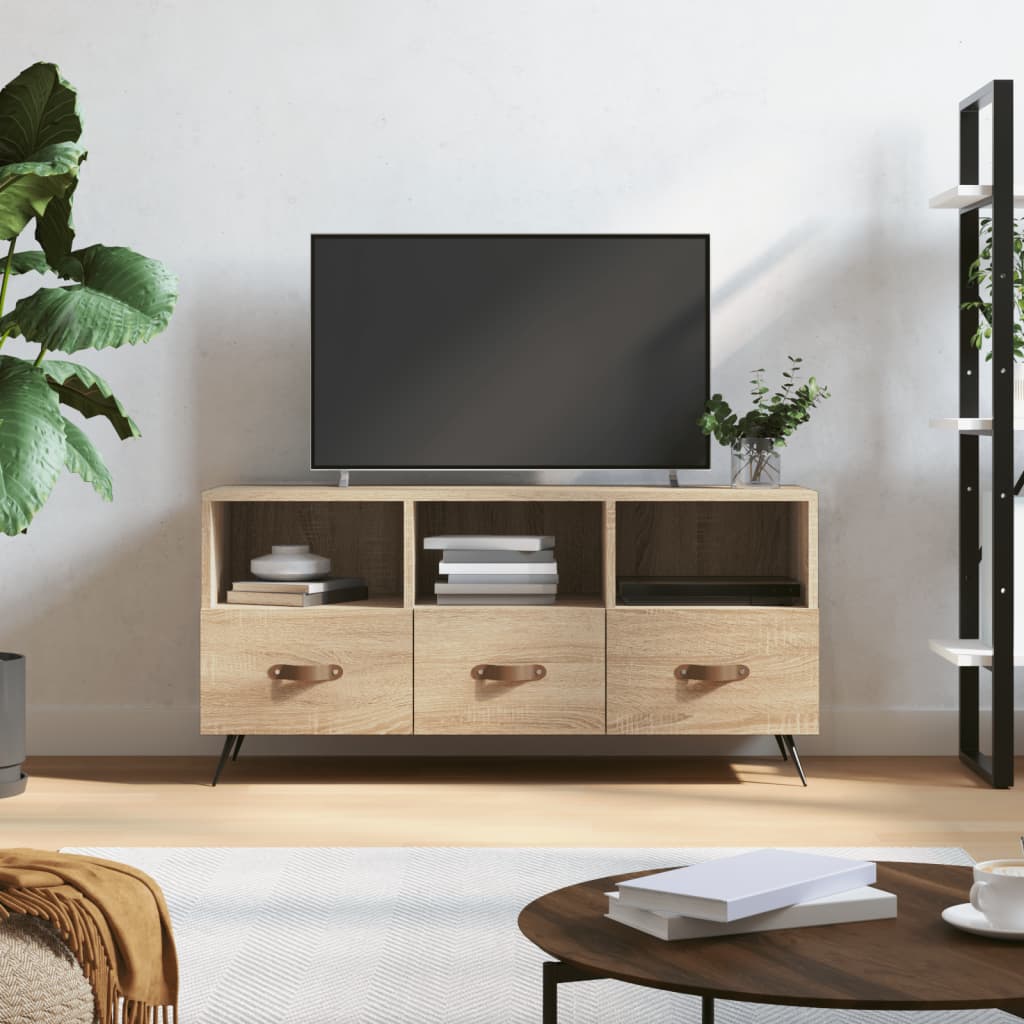 Tv-Meubel 102X36X50 Cm Bewerkt Hout Sonoma Eikenkleurig Sonoma eiken - Design Meubelz