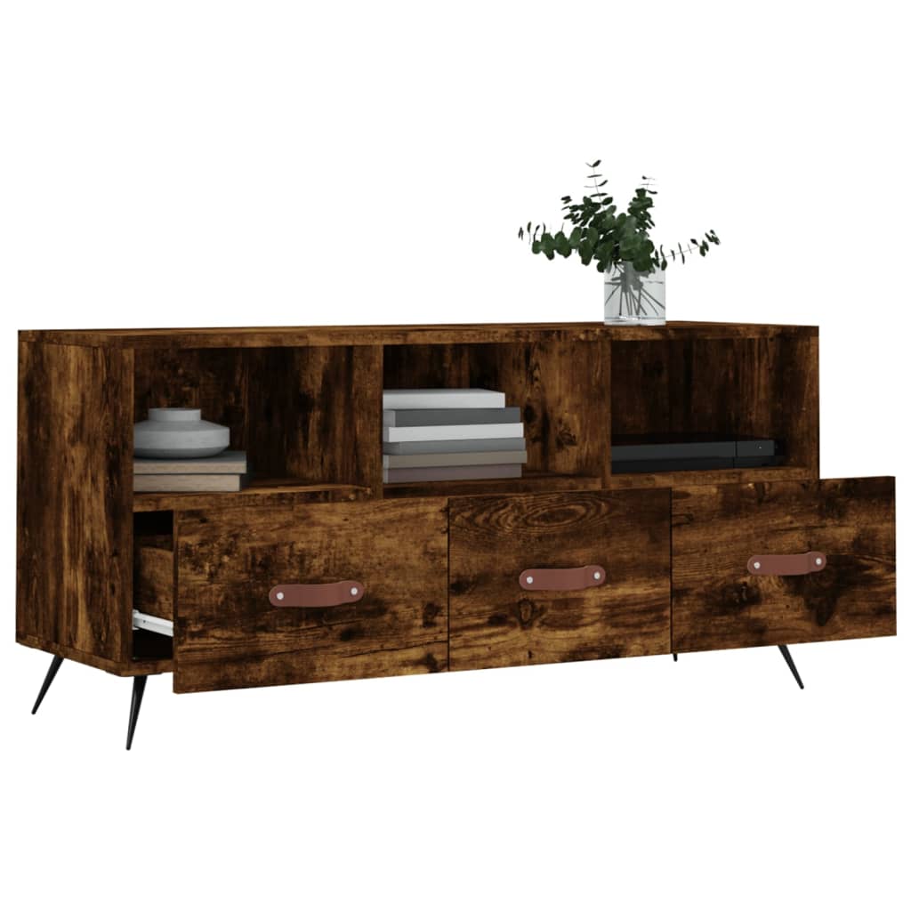 Tv-Meubel 102X36X50 Cm Bewerkt Hout Gerookt Eikenkleurig Gerookt eiken - Design Meubelz