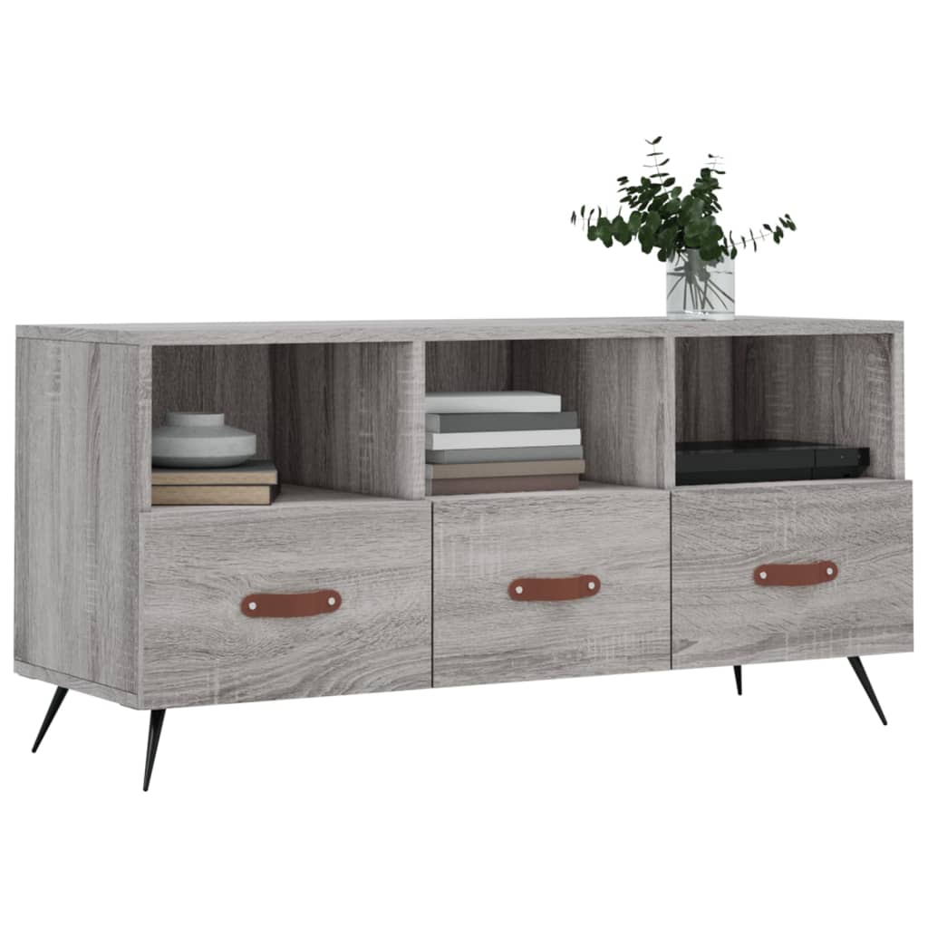 Tv-Meubel 102X36X50 Cm Bewerkt Hout Grijs Sonoma Eikenkleurig Grijs sonoma - Design Meubelz