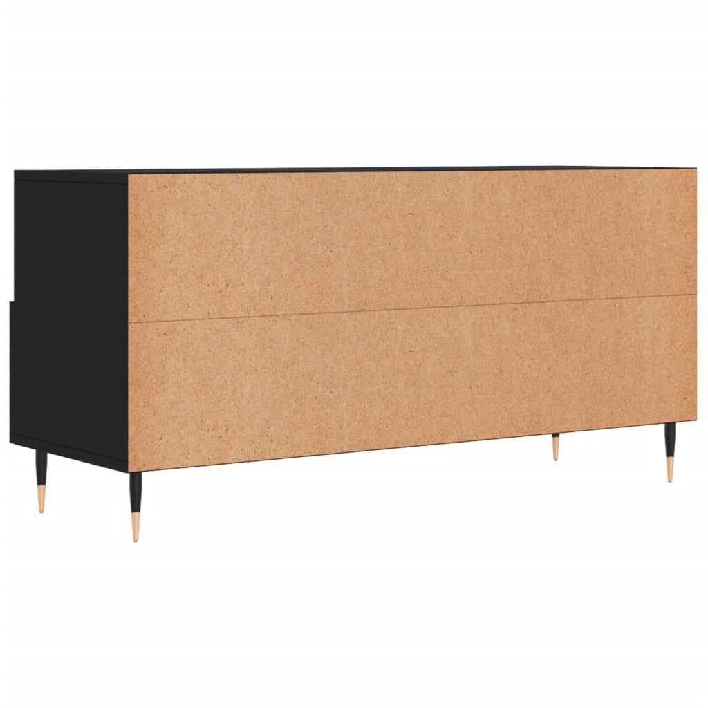 Tv-Meubel 102X36X50 Cm Bewerkt Hout Zwart Zwart - Design Meubelz