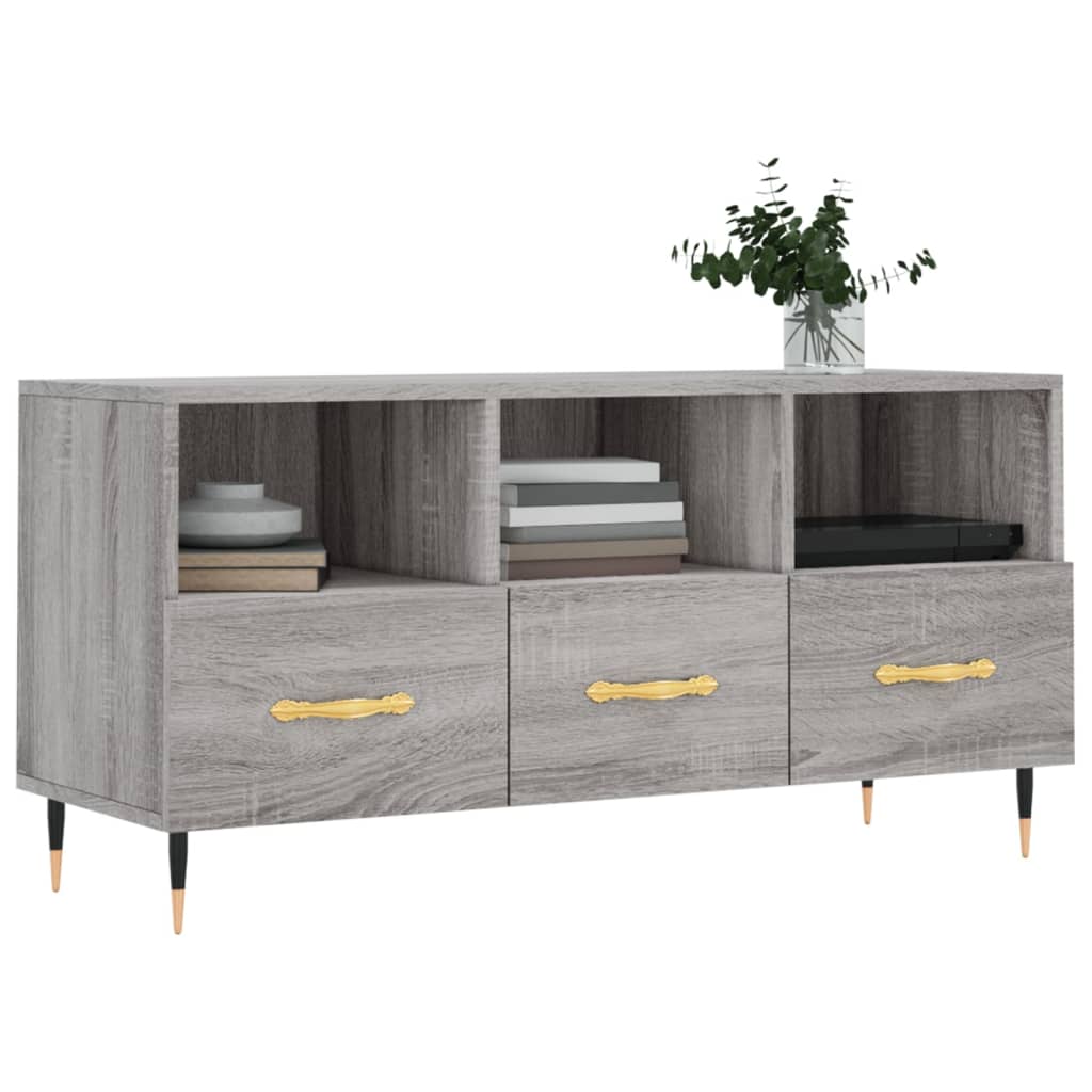 Tv-Meubel 102X36X50 Cm Bewerkt Hout Grijs Sonoma Eikenkleurig Grijs sonoma - Design Meubelz