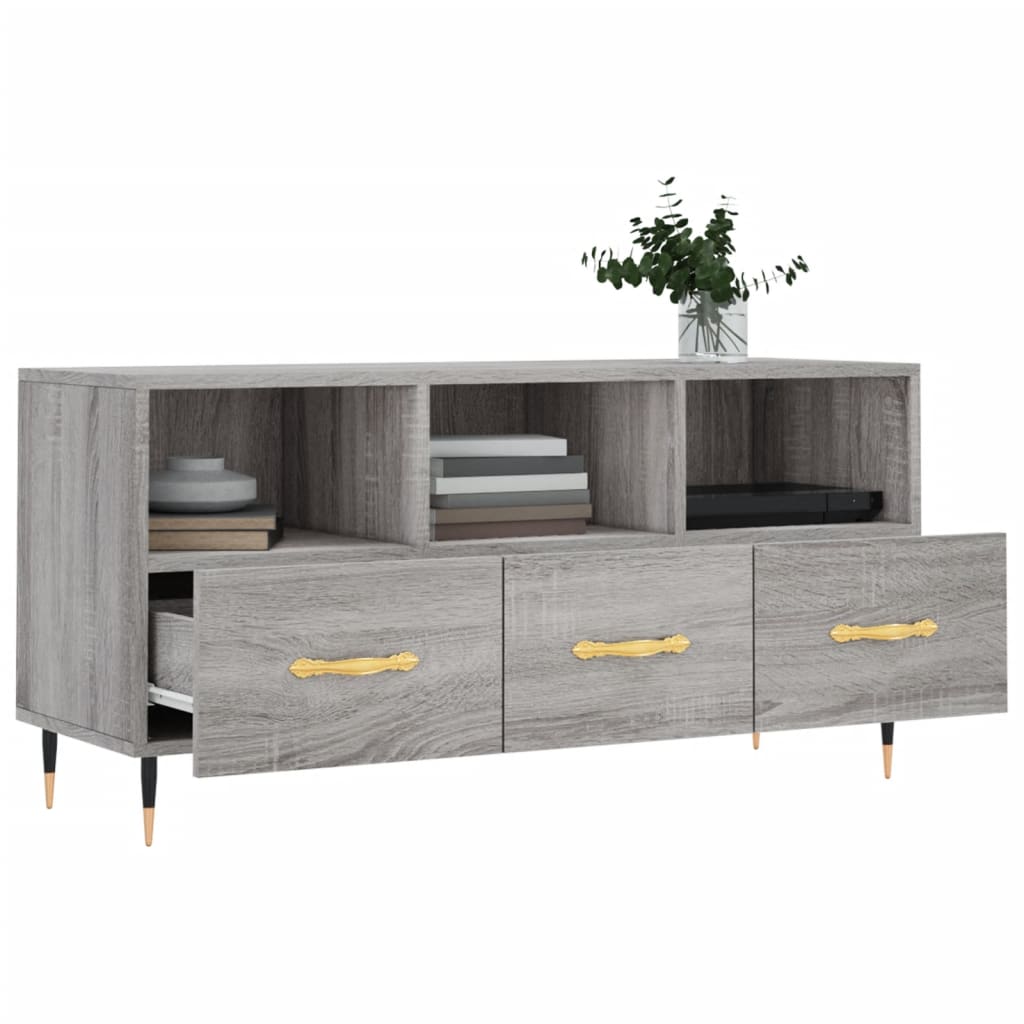 Tv-Meubel 102X36X50 Cm Bewerkt Hout Grijs Sonoma Eikenkleurig Grijs sonoma - Design Meubelz