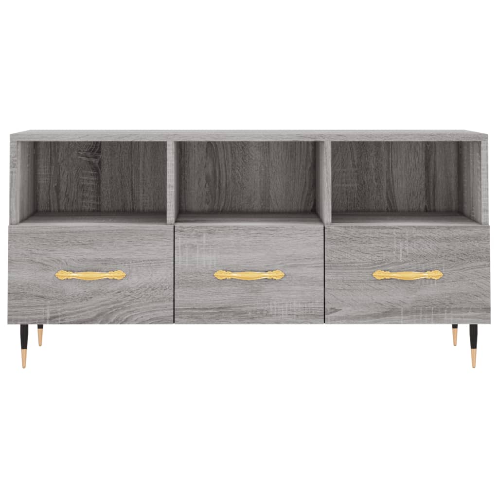 Tv-Meubel 102X36X50 Cm Bewerkt Hout Grijs Sonoma Eikenkleurig Grijs sonoma - Design Meubelz