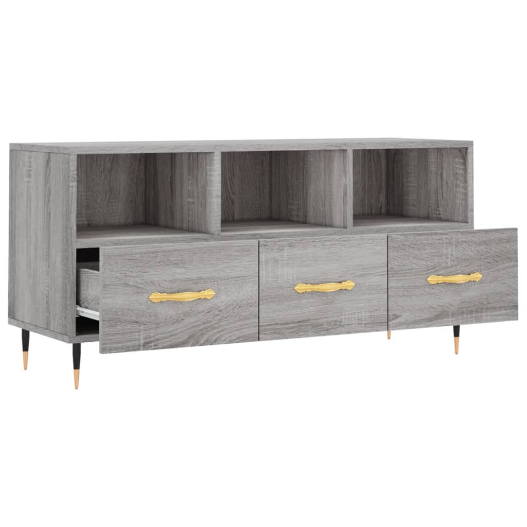 Tv-Meubel 102X36X50 Cm Bewerkt Hout Grijs Sonoma Eikenkleurig Grijs sonoma - Design Meubelz