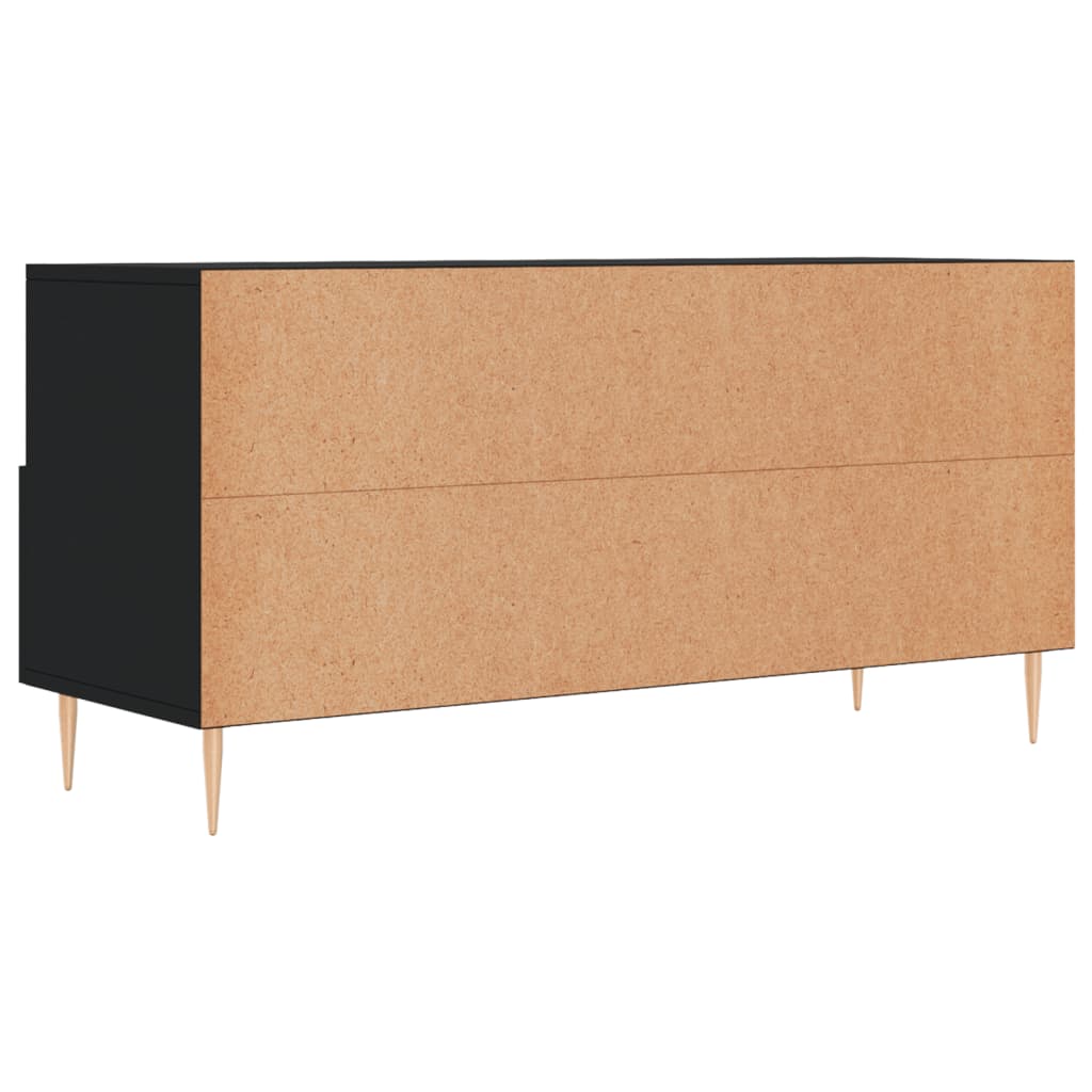 Tv-Meubel 102X36X50 Cm Bewerkt Hout Zwart Zwart - Design Meubelz