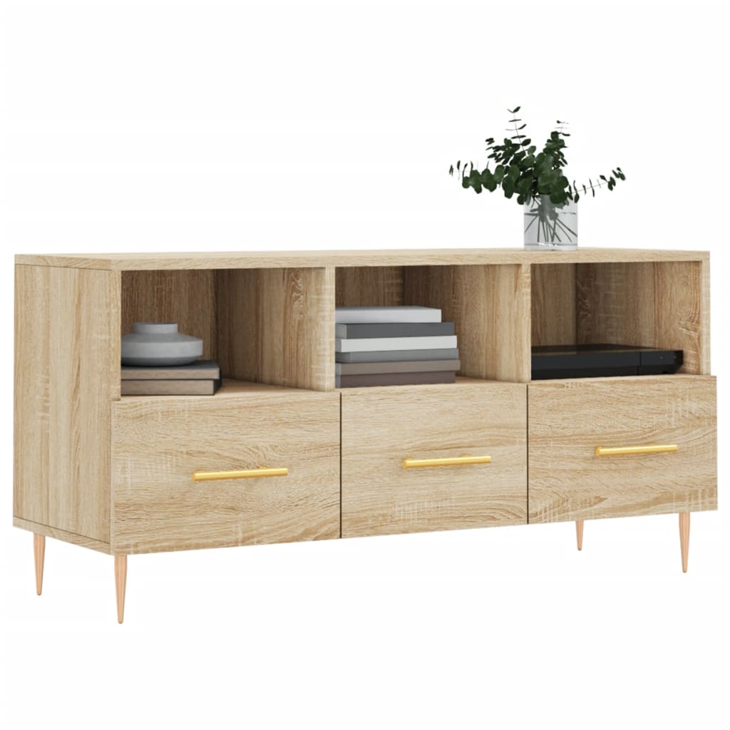 Tv-Meubel 102X36X50 Cm Bewerkt Hout Sonoma Eikenkleurig Sonoma eiken - Design Meubelz