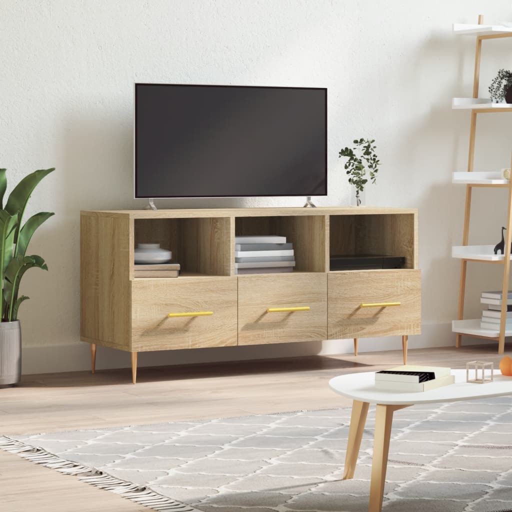 Tv-Meubel 102X36X50 Cm Bewerkt Hout Sonoma Eikenkleurig Sonoma eiken - Design Meubelz