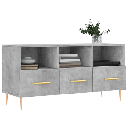 Tv-Meubel 102X36X50 Cm Bewerkt Hout Betongrijs Betongrijs - Design Meubelz