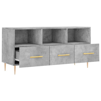 Tv-Meubel 102X36X50 Cm Bewerkt Hout Betongrijs Betongrijs - Design Meubelz