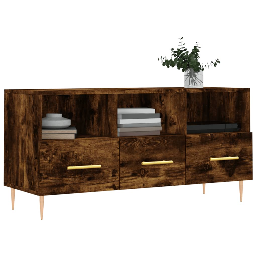 Tv-Meubel 102X36X50 Cm Bewerkt Hout Gerookt Eikenkleurig Gerookt eiken - Design Meubelz