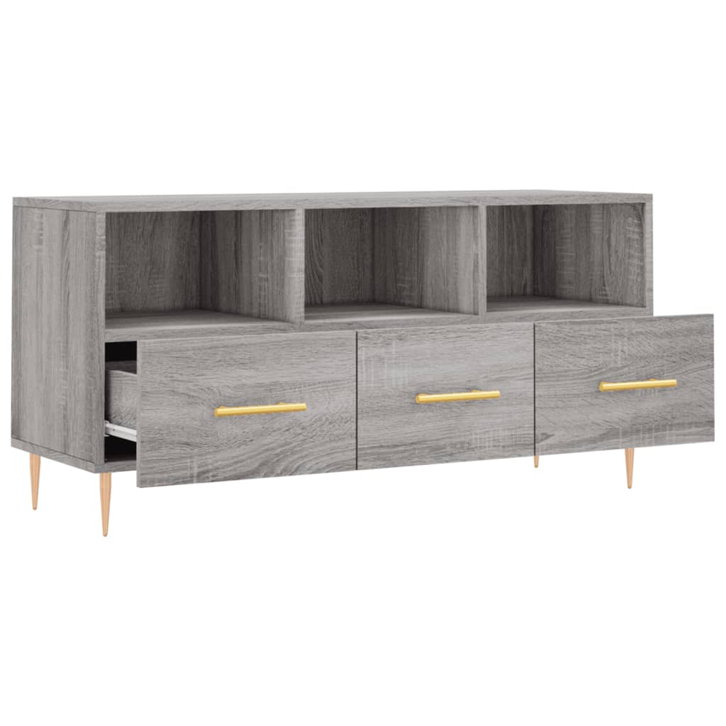 Tv-Meubel 102X36X50 Cm Bewerkt Hout Grijs Sonoma Eikenkleurig Grijs sonoma - Design Meubelz