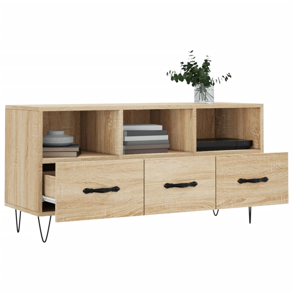 Tv-Meubel 102X36X50 Cm Bewerkt Hout Sonoma Eikenkleurig Sonoma eiken - Design Meubelz