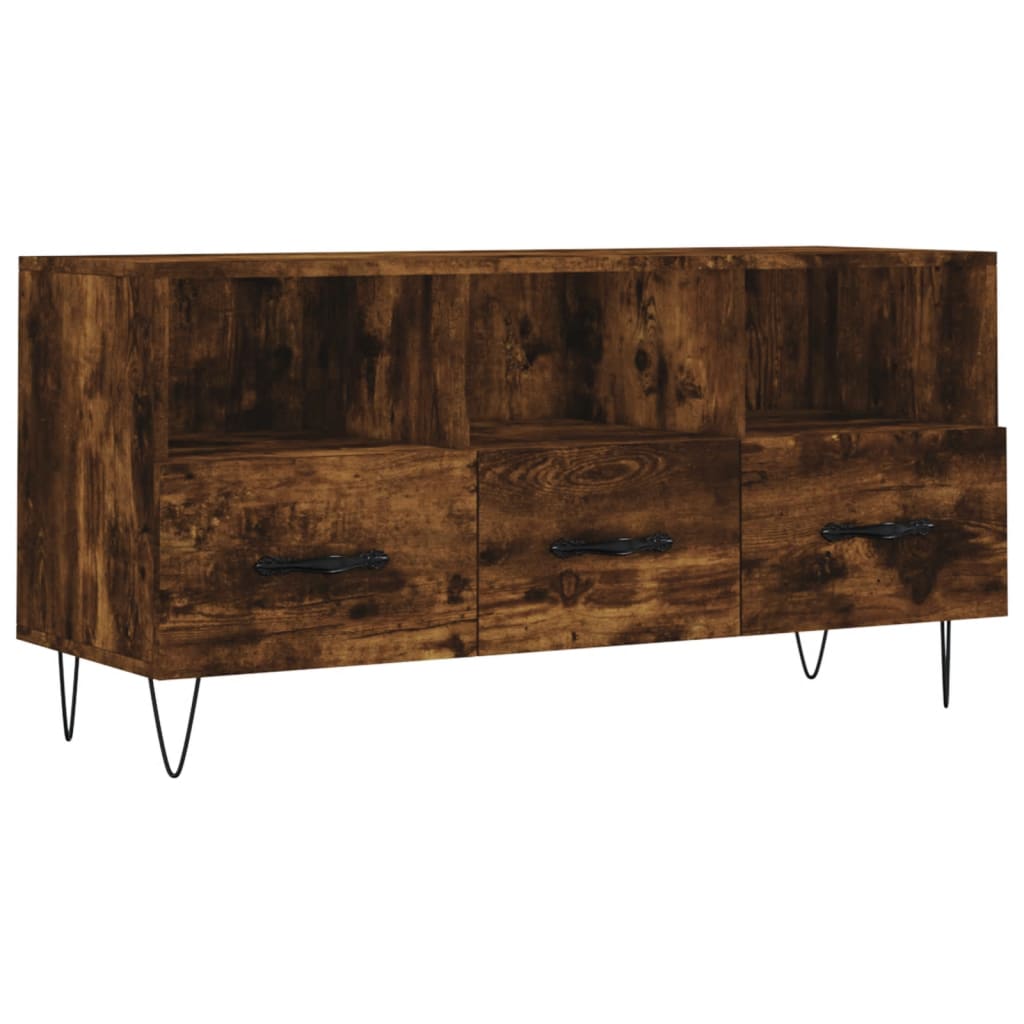 Tv-Meubel 102X36X50 Cm Bewerkt Hout Gerookt Eikenkleurig Gerookt eiken - Design Meubelz