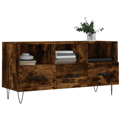 Tv-Meubel 102X36X50 Cm Bewerkt Hout Gerookt Eikenkleurig Gerookt eiken - Design Meubelz