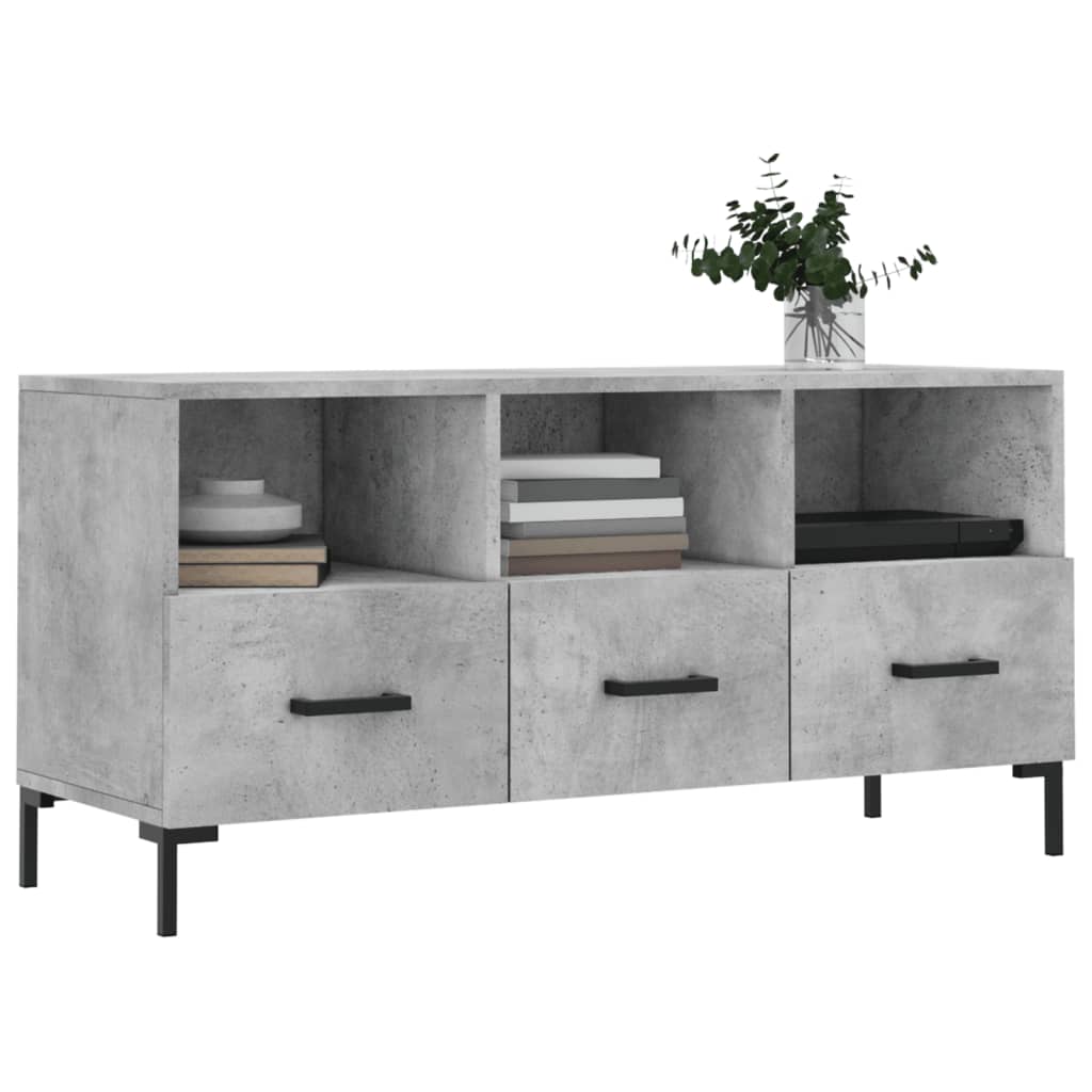 Tv-Meubel 102X36X50 Cm Bewerkt Hout Betongrijs Betongrijs - Design Meubelz