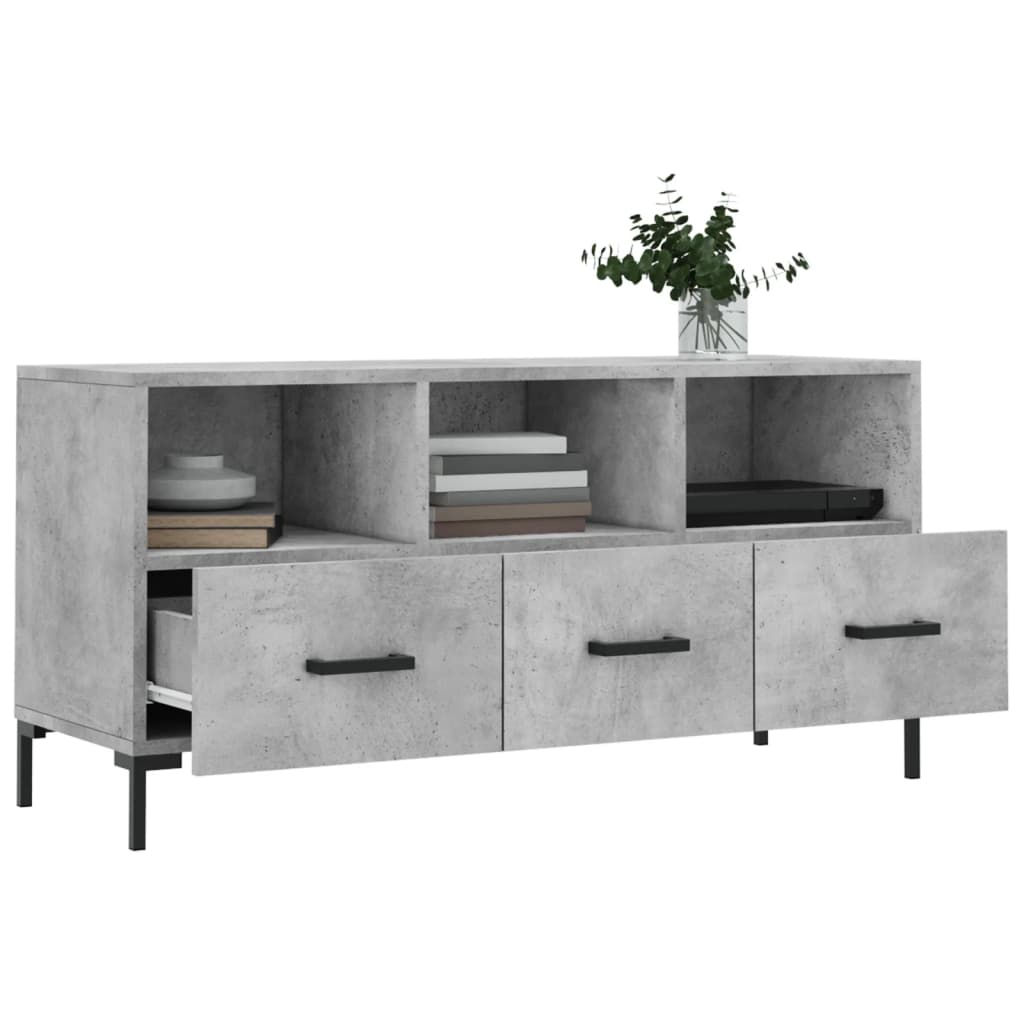 Tv-Meubel 102X36X50 Cm Bewerkt Hout Betongrijs Betongrijs - Design Meubelz