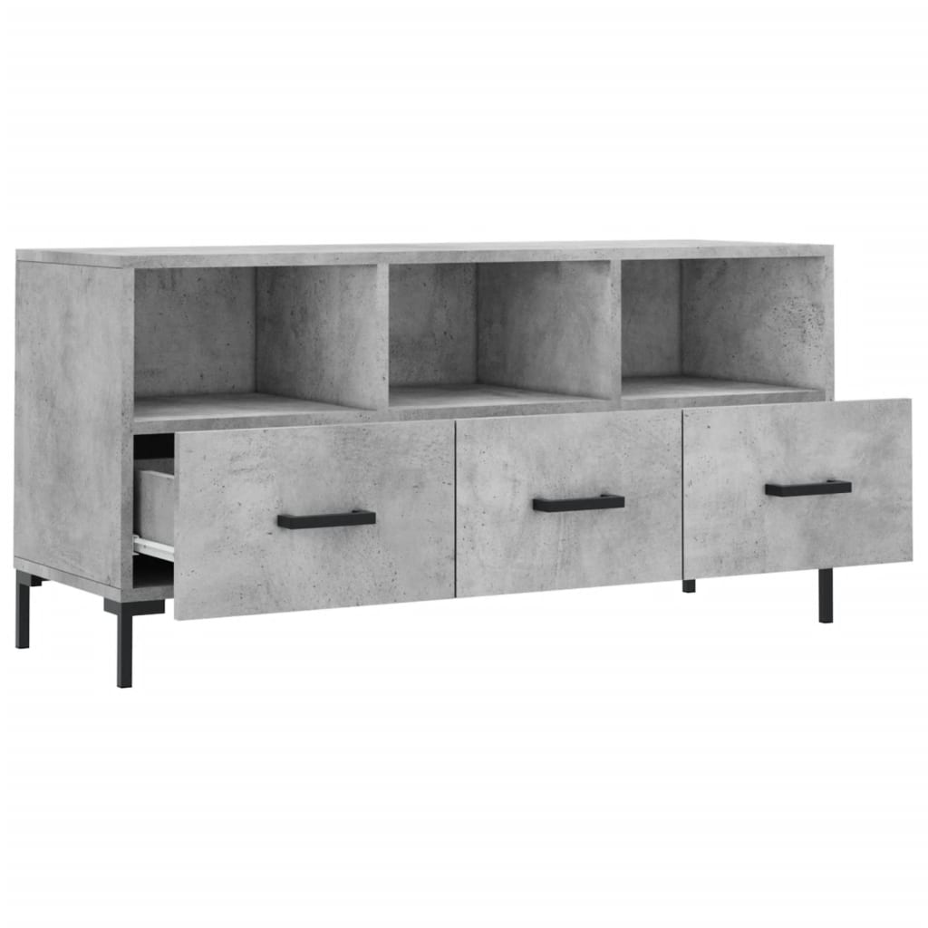 Tv-Meubel 102X36X50 Cm Bewerkt Hout Betongrijs Betongrijs - Design Meubelz