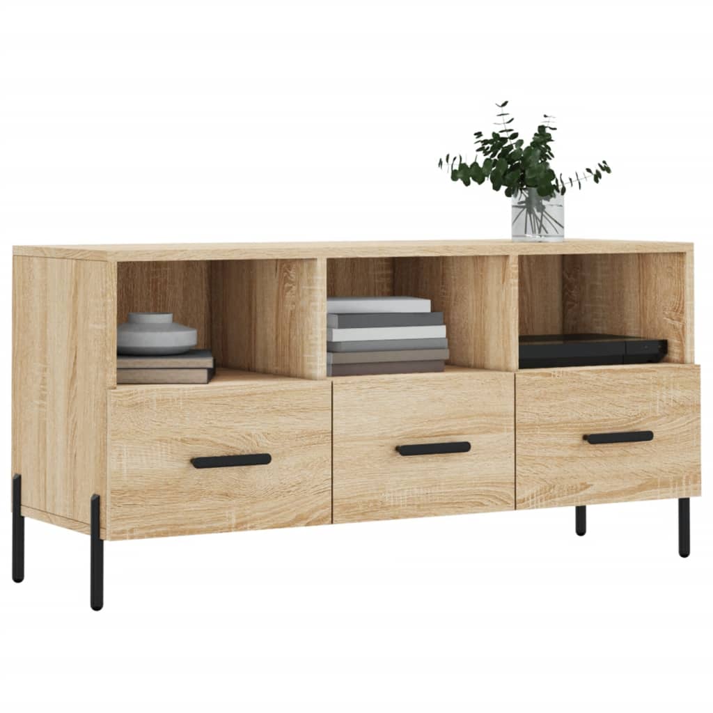 Tv-Meubel 102X36X50 Cm Bewerkt Hout Sonoma Eikenkleurig Sonoma eiken - Design Meubelz