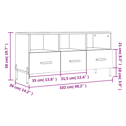 Tv-Meubel 102X36X50 Cm Bewerkt Hout Sonoma Eikenkleurig Sonoma eiken - Design Meubelz