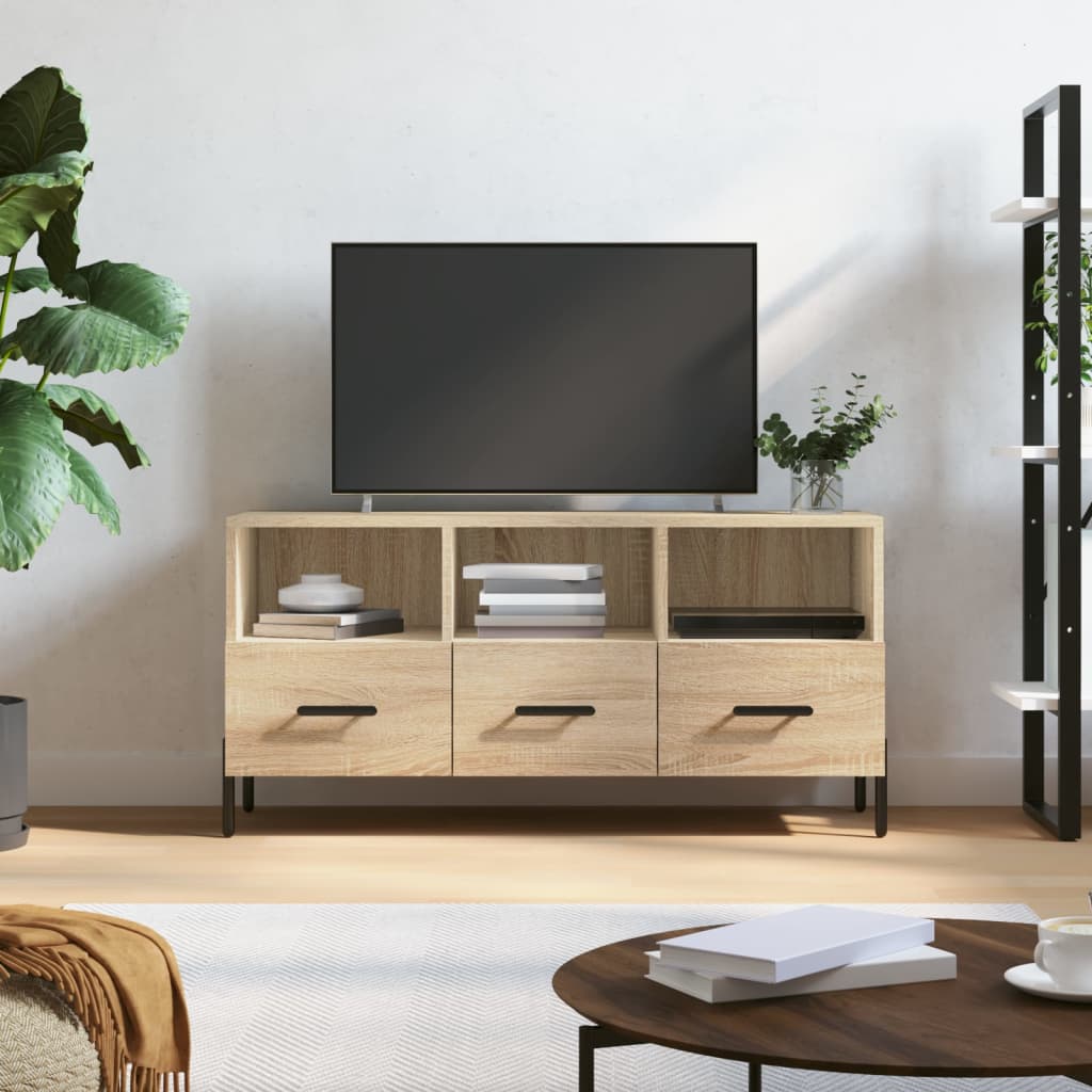 Tv-Meubel 102X36X50 Cm Bewerkt Hout Sonoma Eikenkleurig Sonoma eiken - Design Meubelz