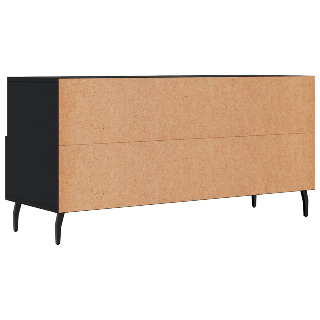 Tv-Meubel 102X36X50 Cm Bewerkt Hout Zwart Zwart - Design Meubelz