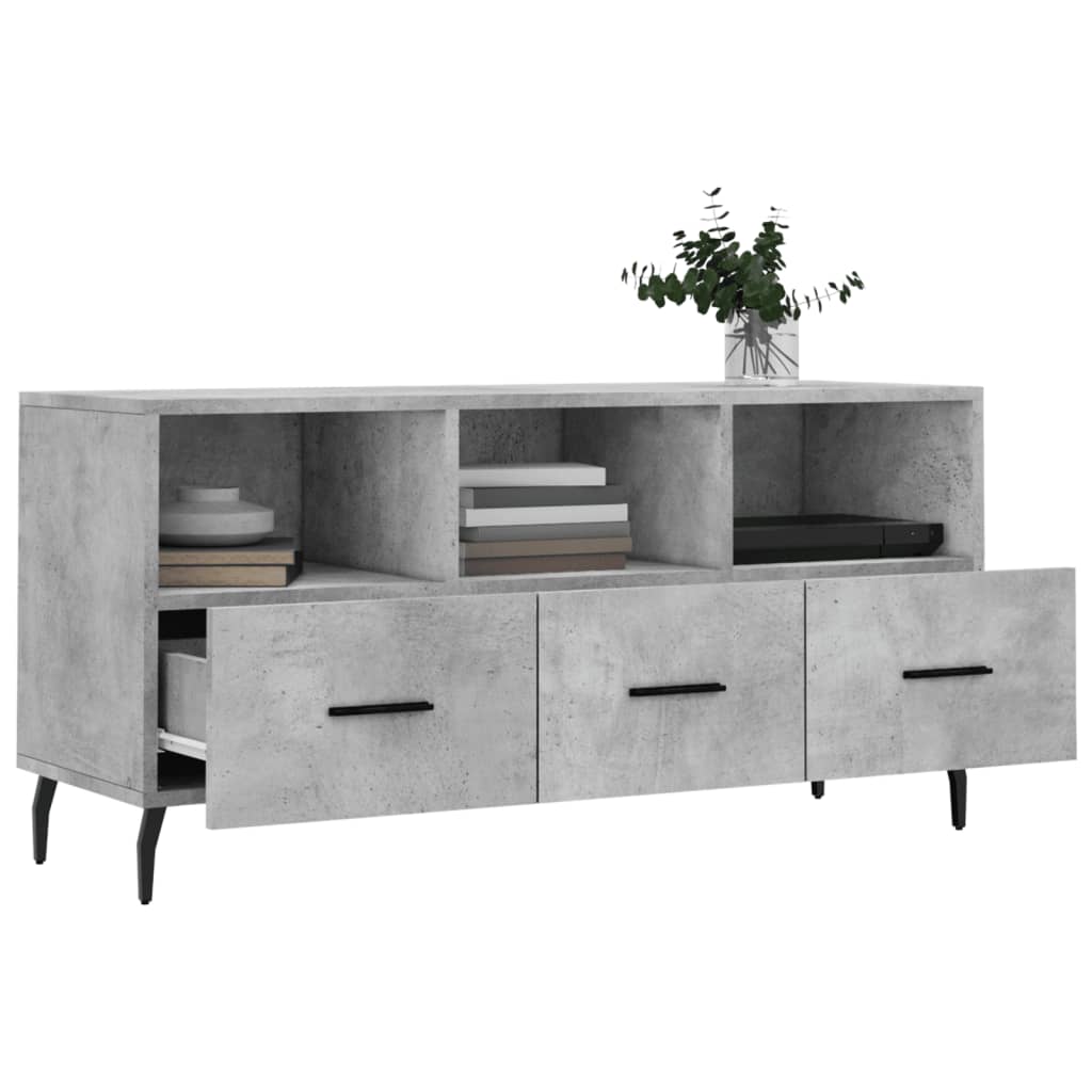 Tv-Meubel 102X36X50 Cm Bewerkt Hout Betongrijs Betongrijs - Design Meubelz