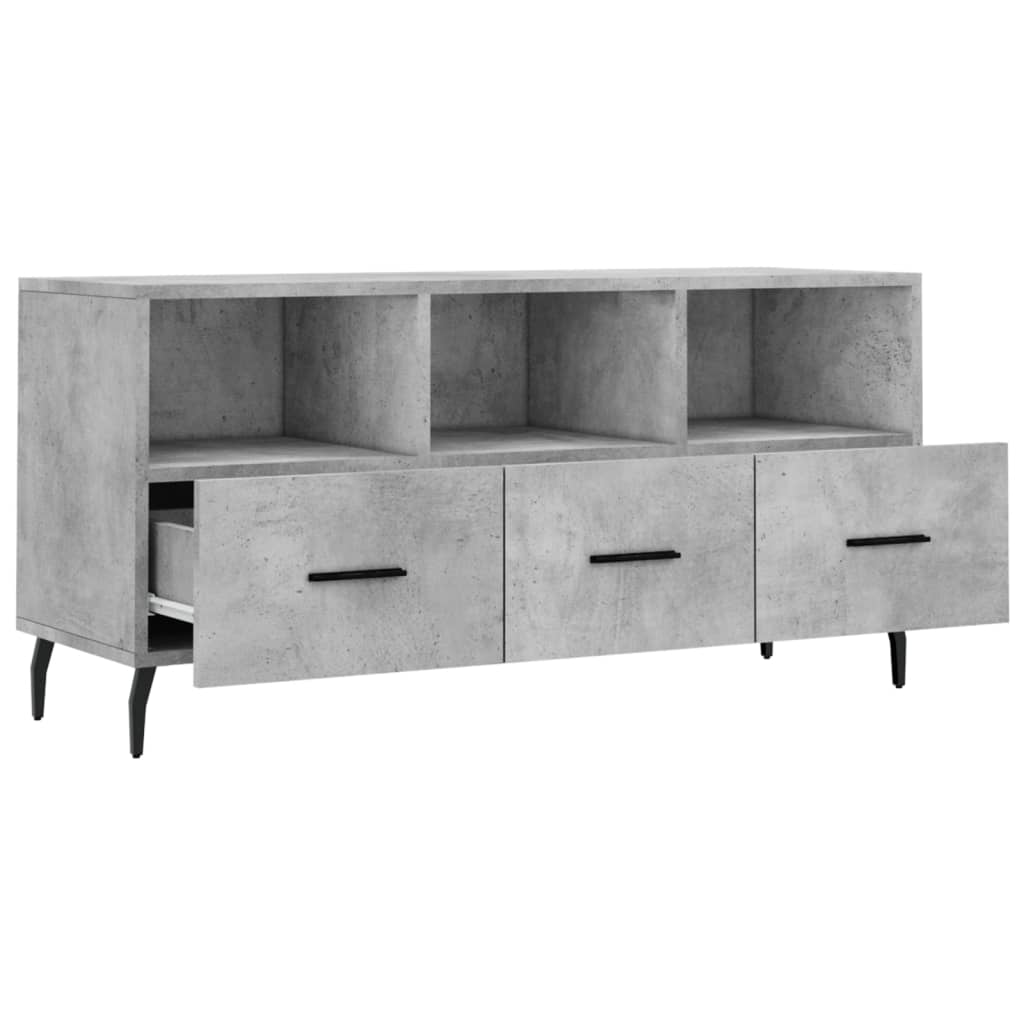 Tv-Meubel 102X36X50 Cm Bewerkt Hout Betongrijs Betongrijs - Design Meubelz