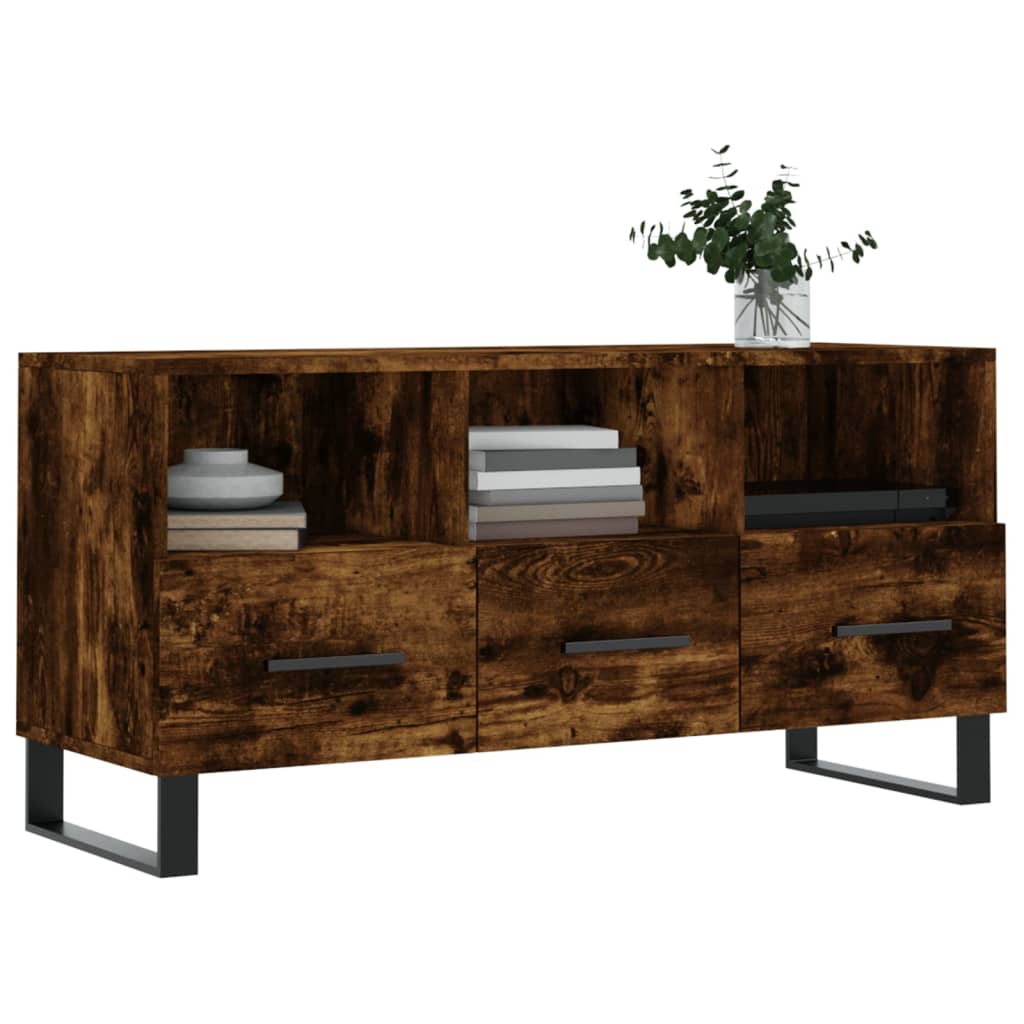 Tv-Meubel 102X36X50 Cm Bewerkt Hout Gerookt Eikenkleurig Gerookt eiken - Design Meubelz