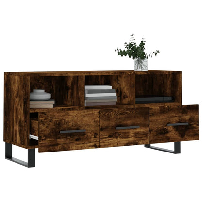 Tv-Meubel 102X36X50 Cm Bewerkt Hout Gerookt Eikenkleurig Gerookt eiken - Design Meubelz