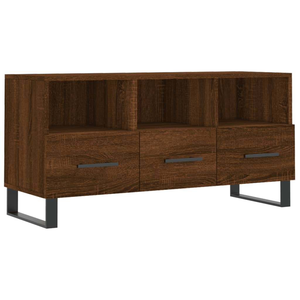 Tv-Meubel 102X36X50 Cm Bewerkt Hout Bruineikenkleurig Bruineiken - Design Meubelz