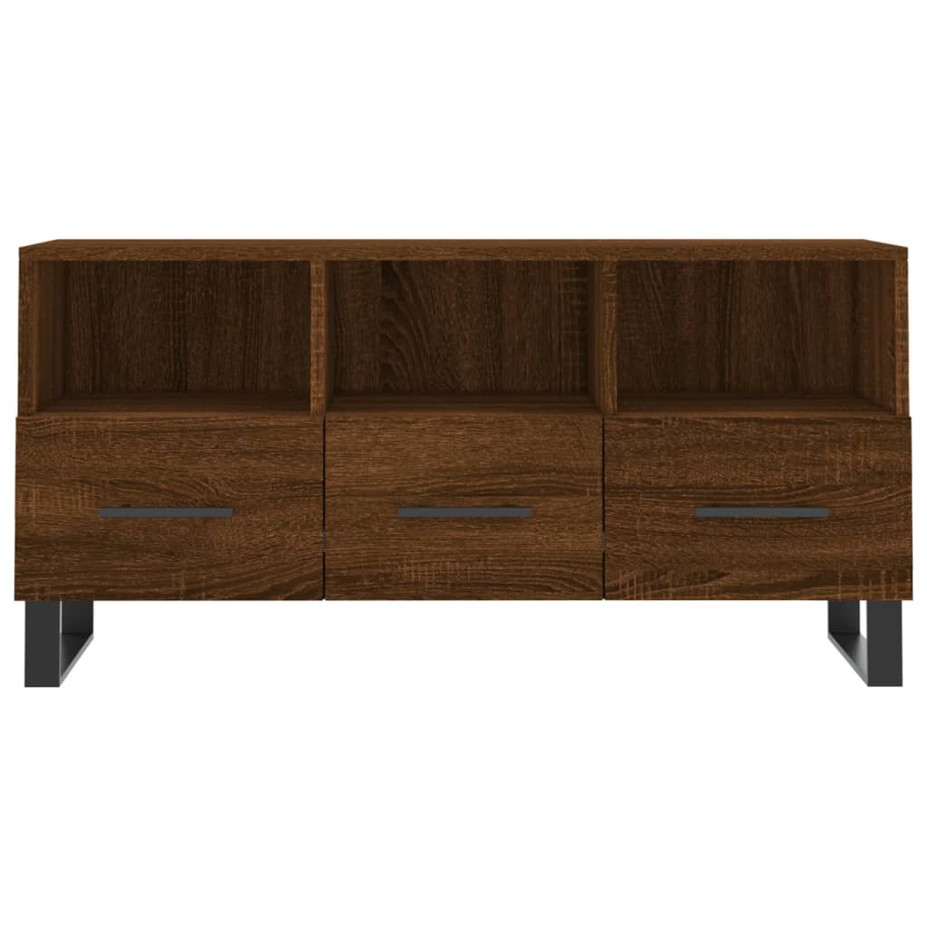 Tv-Meubel 102X36X50 Cm Bewerkt Hout Bruineikenkleurig Bruineiken - Design Meubelz