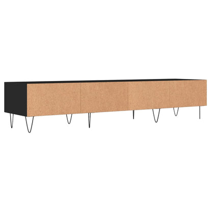 Tv-Meubel 150X36X30 Cm Bewerkt Hout Zwart Zwart - Design Meubelz