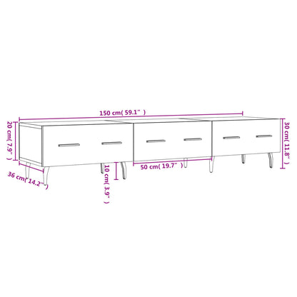 Tv-Meubel 150X36X30 Cm Bewerkt Hout Sonoma Eikenkleurig Sonoma eiken - Design Meubelz