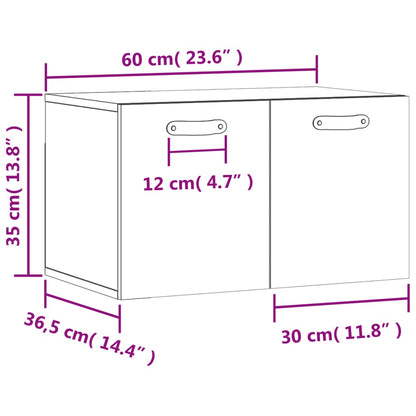 Wandkast 60X36,5X35 Cm Bewerkt Hout Bruineikenkleurig - Design Meubelz