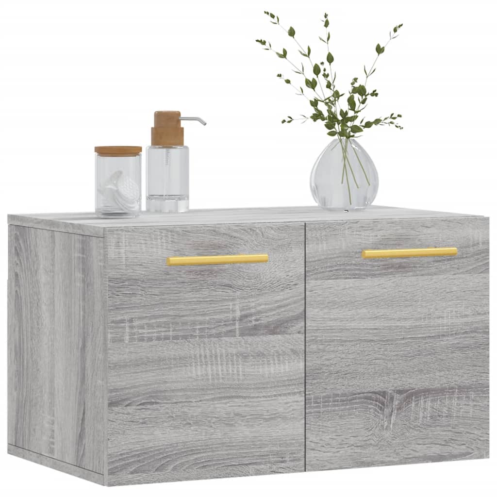 Wandkast 60X36,5X35 Cm Bewerkt Hout Grijs Sonoma Eikenkleurig - Design Meubelz