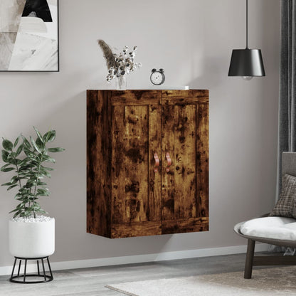 Wandkast 69,5X34X90 Cm Bewerkt Hout Gerookt Eikenkleurig - Design Meubelz