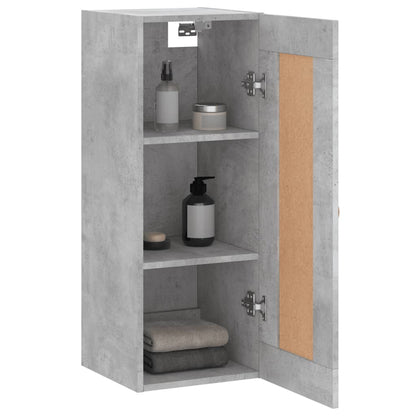 Wandkast 34,5X34X90 Cm Bewerkt Hout Betongrijs - Design Meubelz