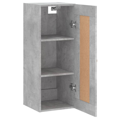 Wandkast 34,5X34X90 Cm Bewerkt Hout Betongrijs - Design Meubelz