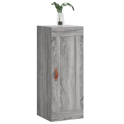 Wandkast 34,5X34X90 Cm Bewerkt Hout Grijs Sonoma Eikenkleurig - Design Meubelz