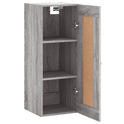 Wandkast 34,5X34X90 Cm Bewerkt Hout Grijs Sonoma Eikenkleurig - Design Meubelz