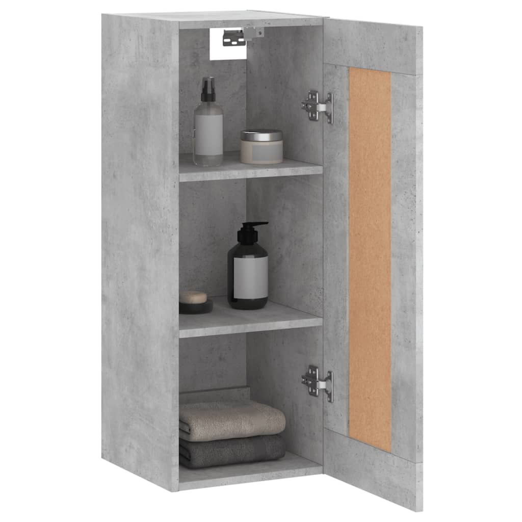 Wandkast 34,5X34X90 Cm Bewerkt Hout Betongrijs - Design Meubelz