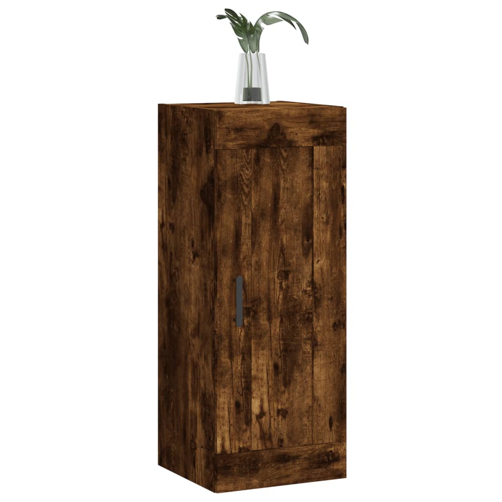 Wandkast 34,5X34X90 Cm Bewerkt Hout Gerookt Eikenkleurig - Design Meubelz