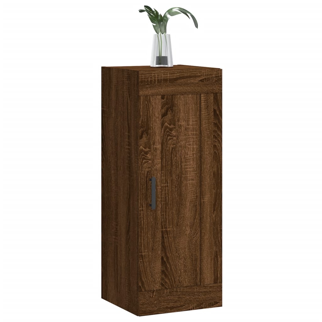 Wandkast 34,5X34X90 Cm Bewerkt Hout Bruineikenkleurig - Design Meubelz