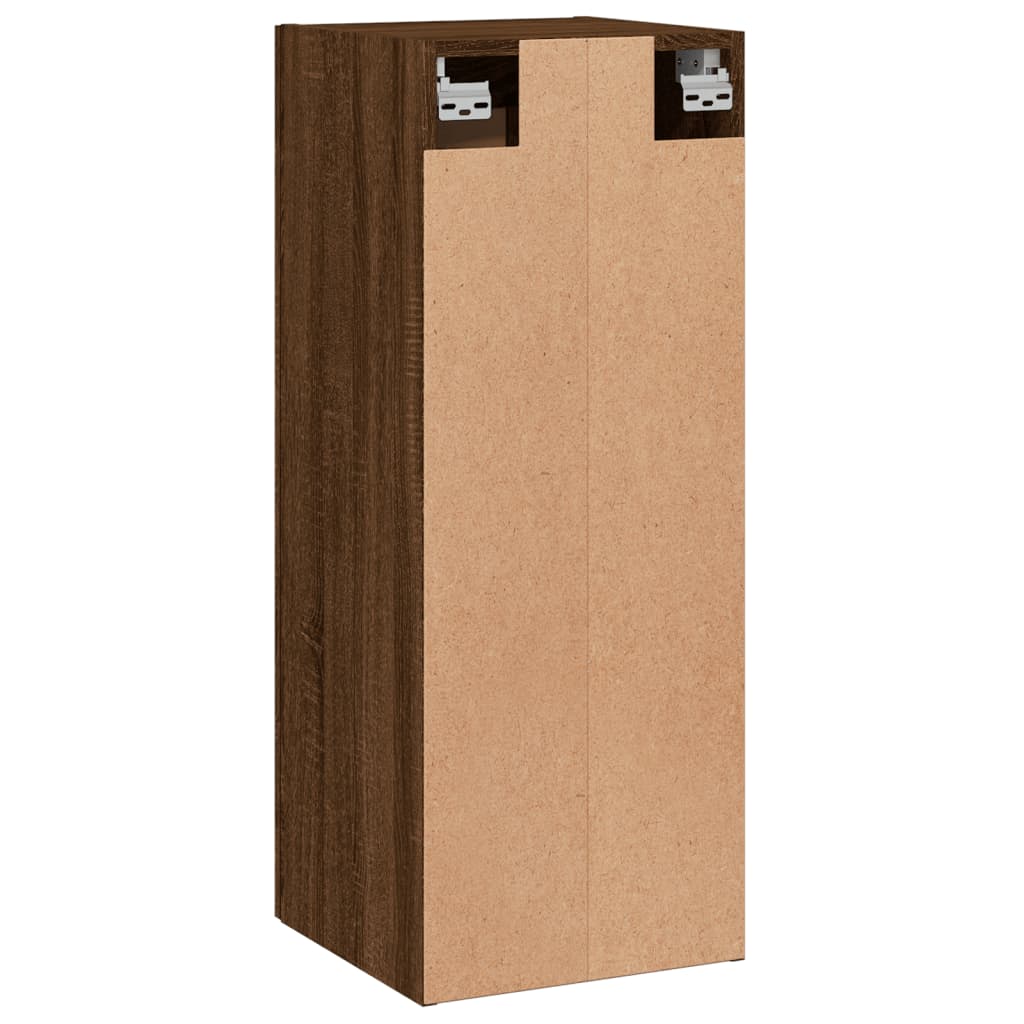 Wandkast 34,5X34X90 Cm Bewerkt Hout Bruineikenkleurig - Design Meubelz