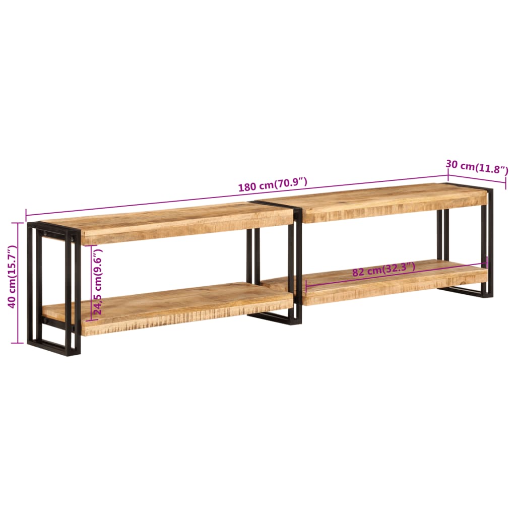 Tv-Meubel 180X30X40 Cm Massief Mangohout - Design Meubelz