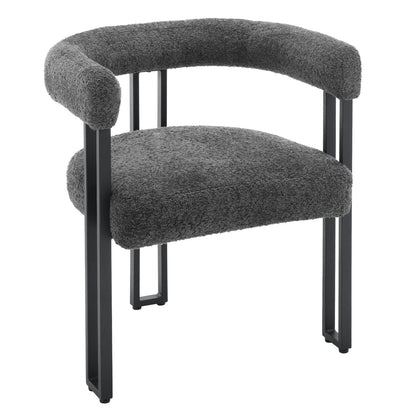 Set van 2 Eetkamerstoelen met Armleuningen – Moderne Chenille Stoelen met Metalen Poten – Comfortabele Design Fauteuil
