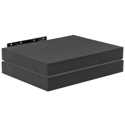 Set van 2 Zwarte Zwevende Wandplanken – MDF Wandrek voor Woonkamer, Keuken & Badkamer