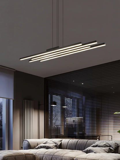 Zwarte Nordic LED Hanglamp – Minimalistische Design Kroonluchter – Voor Woonkamer, Eetkamer & Bar