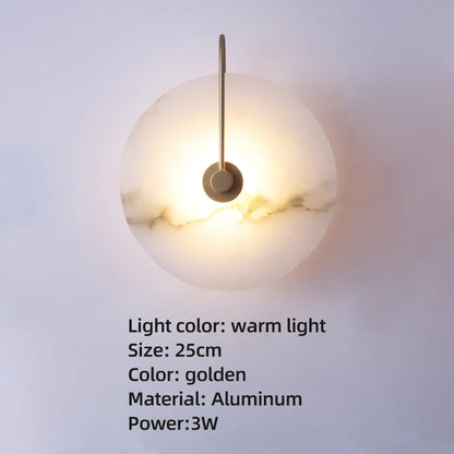 Moderne Marmeren LED Wandlamp – Luxe Alabaster Sfeerverlichting – Voor Slaapkamer, Trap & Woonkamer